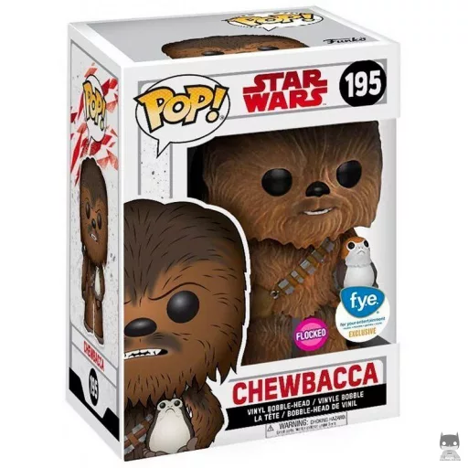 Figura Funko Pop! Chewbacca con porgs (Flocado) (Exclusiva)
