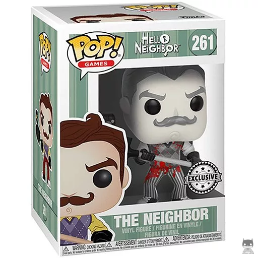 Figura Funko Pop! El Vecino (Blanco y negro) (Ensangrentado) (Hello Neighbor)