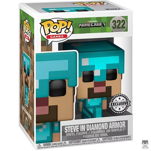 Figura Funko Pop! Steve con armadura de diamante (Minecraft)