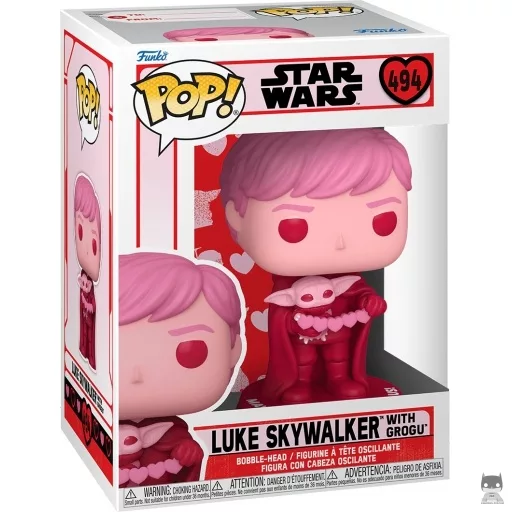 Figura Funko Pop! Luke Skywalker con Grogu (Rosa) (Star Wars (San Valentín))