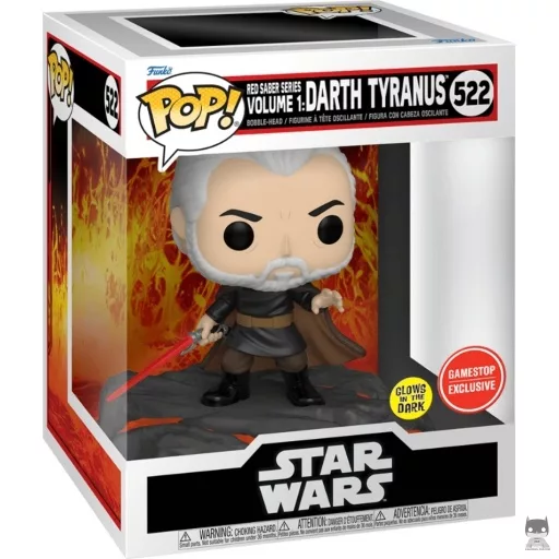 Figura Funko Pop! Red Saber Series Volumen 1: Darth Tyranus (Brilla en la oscuridad) (Star Wars: Episodio III, La venganza de los Sith)
