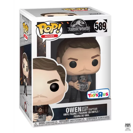Figura Funko Pop! Owen con cría de raptor (Jurassic World: El reino caído)