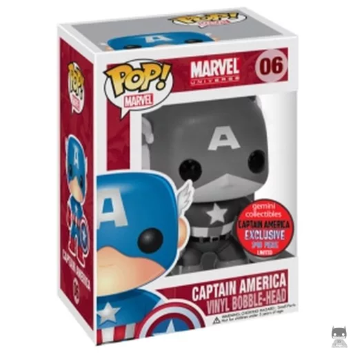 Figura Funko Pop! Capitán América (Blanco y negro) (Marvel Comics)