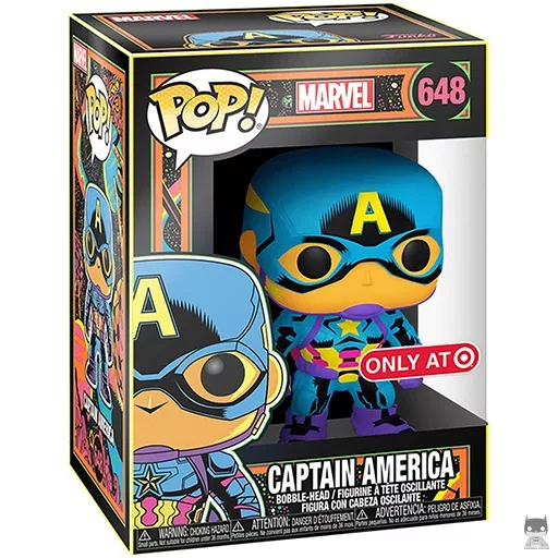 Figura Funko Pop! Capitán América (Luz negra) (Capitán América (Steve Rogers))