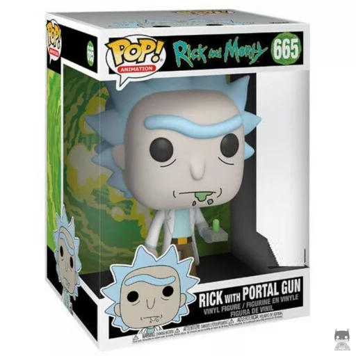 Figura Funko Pop! Rick con pistola de portales (Supersized) (Rick Sanchez)