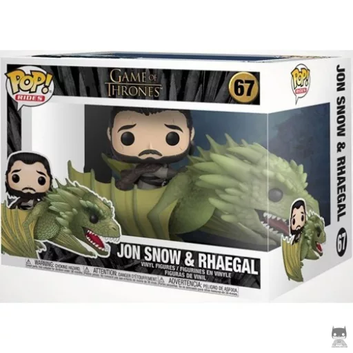 Figura Funko Pop! Jon Nieve montando a Rhaegal (Juego de tronos)