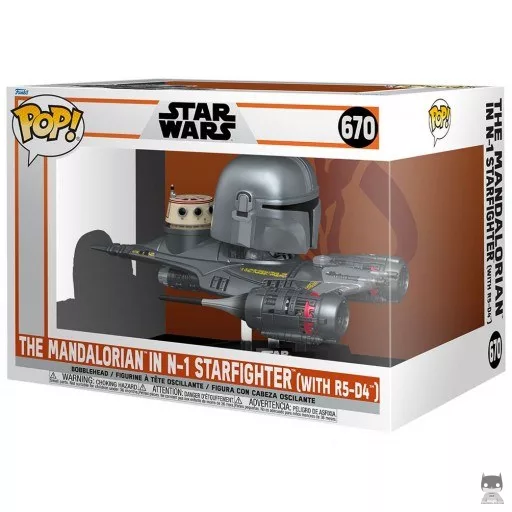 Figura Funko Pop! Mandaloriano en el caza estelar N-1 con R5-D4 (El Mandaloriano)