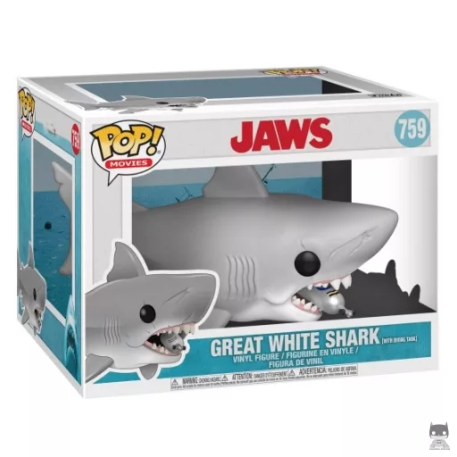 Figura Funko Pop! Gran tiburón blanco con bombona de buceo (Supersized) (Tiburón)