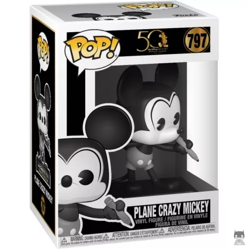 Figura Funko Pop! Mickey Plane Crazy (Blanco y negro) (Mickey Mouse)
