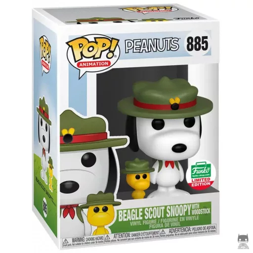Figura Funko Pop! Snoopy Beagle Scout con Woodstock (Peanuts)