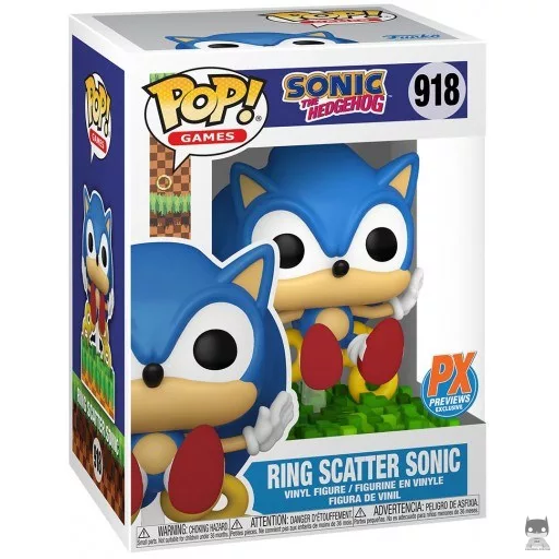 Figura Funko Pop! Sonic dispersando anillos (Sonic the Hedgehog)