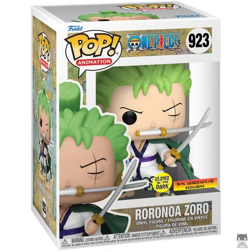 Figura Funko Pop! Roronoa Zoro (Estilo de tres espadas) (Brilla en la oscuridad) (Box Warehouse)