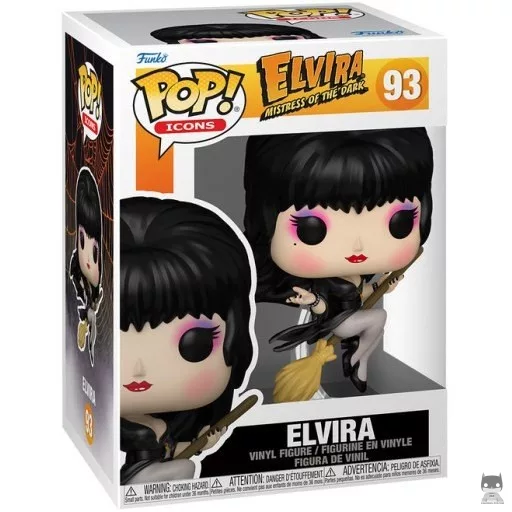 Figura Funko Pop! Elvira en su escoba (Elvira, reina de las tinieblas)